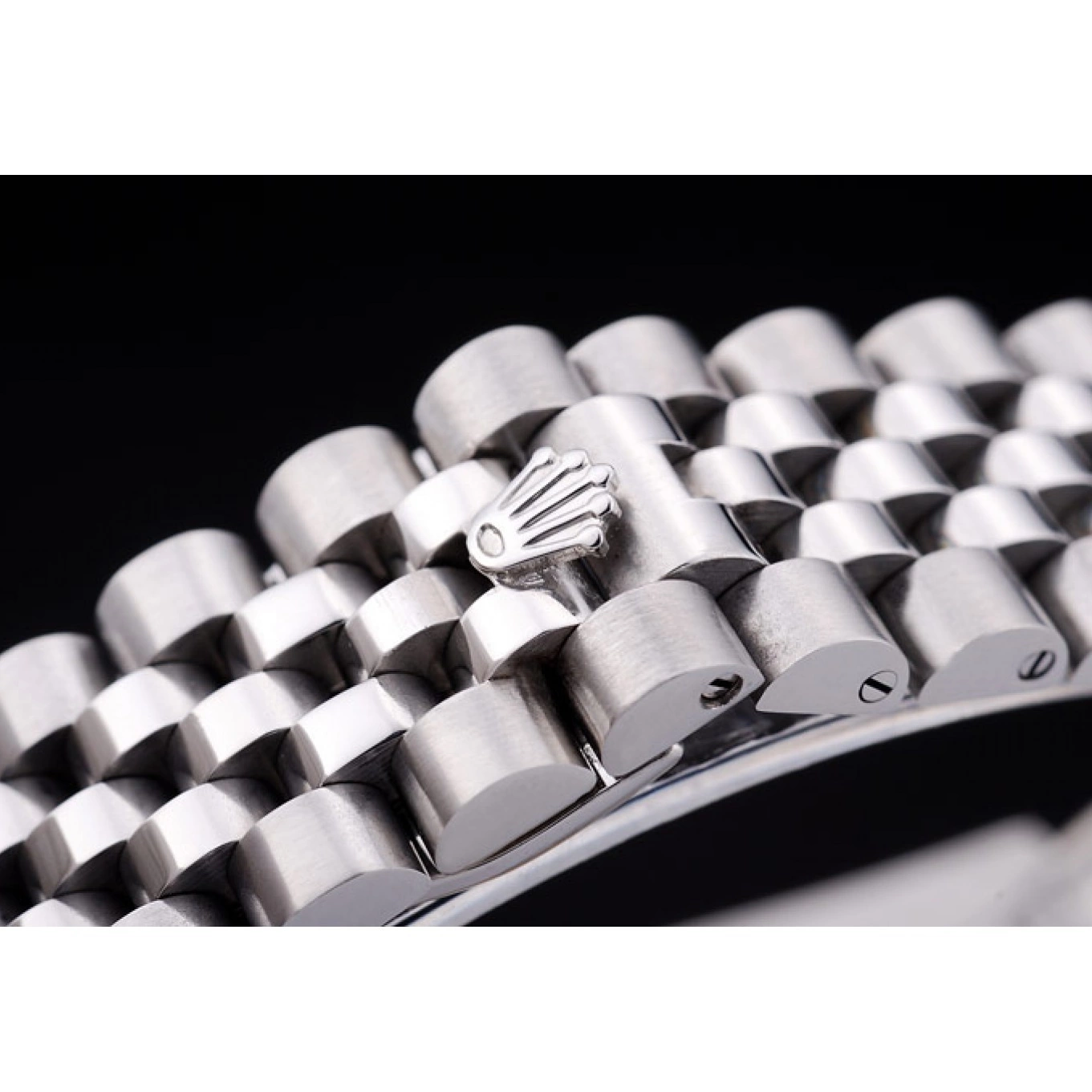 Aaa fake watches Diamonds Ribbed Black Rolex Dial 7458 Bezel Datejust 0630